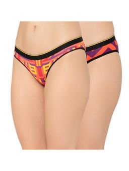 Bummer - Womens Printed Micro Modal Bikinis Ultra Soft Underwear Multi-Color (Pack of 2)
