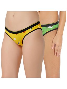 Bummer - Womens Printed Micro Modal Bikinis Ultra Soft Underwear Multi-Color (Pack of 2)