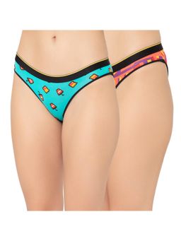 Bummer - Womens Printed Micro Modal Bikinis Ultra Soft Underwear Multi-Color (Pack of 2)