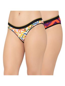 Bummer - Womens Printed Micro Modal Bikinis Ultra Soft Underwear Multi-Color (Pack of 2)