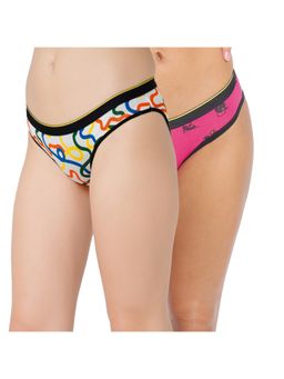 Bummer - Womens Printed Micro Modal Bikinis Ultra Soft Underwear Multi-Color (Pack of 2)