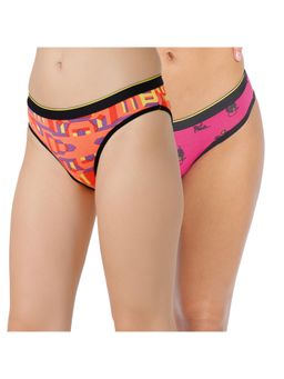 Bummer - Womens Printed Micro Modal Bikinis Ultra Soft Underwear Multi-Color (Pack of 2)