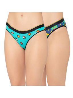 Bummer - Womens Printed Micro Modal Bikinis Ultra Soft Underwear Multi-Color (Pack of 2)