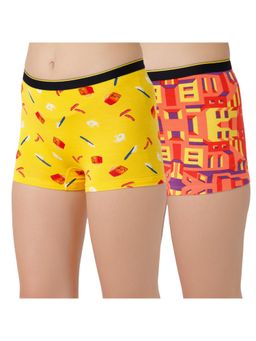 Bummer - Womens Printed Micro Modal Boyshorts Ultra Soft Underwear Multi-Color (Pack of 2)