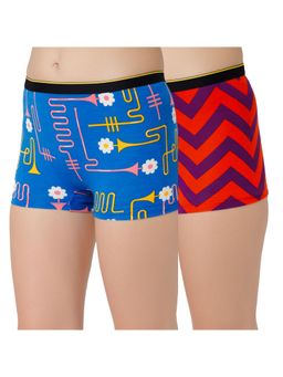 Bummer - Womens Printed Micro Modal Boyshorts Ultra Soft Underwear Multi-Color (Pack of 2)