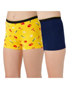 Bummer - Womens Printed Micro Modal Boyshorts Ultra Soft Underwear Multi-Color (Pack of 2)