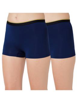 Bummer - Womens Solid Micro Modal Boyshorts Panties Ultra Soft Underwear Blue (Pack of 2)