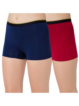 Bummer - Womens Solid Micro Modal Boyshorts Panties Ultra Soft Underwear Multi-Color (Pack of 2)