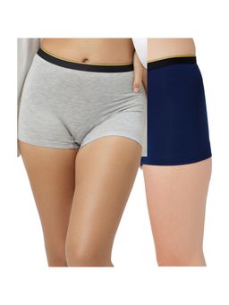 Bummer - Womens Solid Micro Modal Boyshorts Panties Ultra Soft Underwear Multi-Color (Pack of 2)