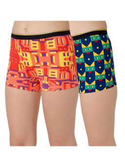 Bummer - Womens Printed Micro Modal Boyshorts Ultra Soft Underwear Multi-Color (Pack of 2)