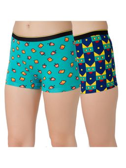 Bummer - Womens Printed Micro Modal Boyshorts Ultra Soft Underwear Multi-Color (Pack of 2)