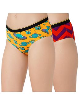 Bummer - Womens Printed Micro Modal Hipsters Ultra Soft Underwear Multi-Color (Pack of 2)