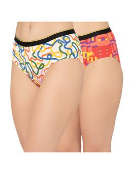Bummer - Womens Printed Micro Modal Hipsters Ultra Soft Underwear Multi-Color (Pack of 2)