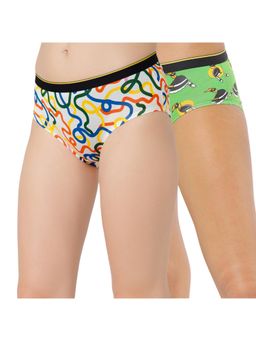 Bummer - Womens Printed Micro Modal Hipsters Ultra Soft Underwear Multi-Color (Pack of 2)