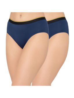 Bummer - Womens Solid Micro Modal Hipsters Panties Ultra Soft Underwear Blue (Pack of 2)