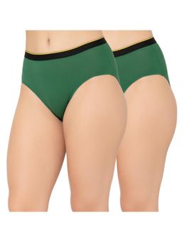 Bummer - Womens Solid Micro Modal Hipsters Panties Ultra Soft Underwear Green (Pack of 2)