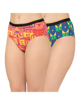 Bummer - Womens Printed Micro Modal Hipsters Ultra Soft Underwear Multi-Color (Pack of 2)