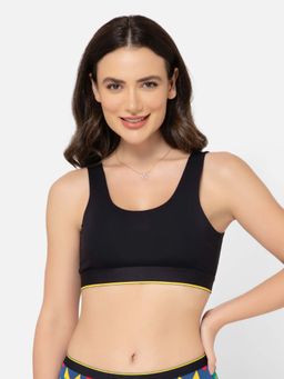 Bummer - Womens Proactive Micro Modal Wireless Non Padded Full Coverage Sports Bra Black