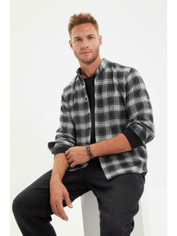 Trendyol - Man Grey Casual Shirt