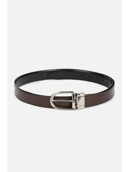 Louis Philippe - Men Black Textured Leather Formal Belt