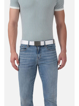Louis Philippe - Men White Solid 100% Polyamide Casual Belt