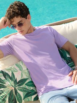 The Souled Store - Solids Deep Lavender Men T-Shirt