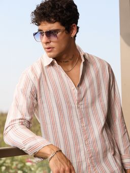 The Souled Store - Originals Seaside Stripes Men Linen Shirt