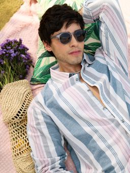 The Souled Store - Off White Striped Shirt: Harbour