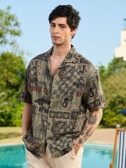 The Souled Store - Men Green Printed Shirt
