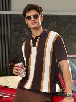 The Souled Store - Brown Chestnut Men Polo T-Shirt