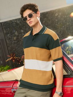 The Souled Store - Jacquard Polo: Oak Tree Mens Polo T-Shirt