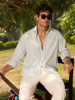 The Souled Store - Easy-Fit Egret Men Relaxed Shirts