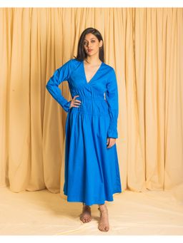 RUIAAN - Womens Indiga Blue Midi Dresses