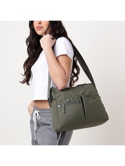 Fastrack - Olive Edge Nylon Satchel Bag With Detachable Strap