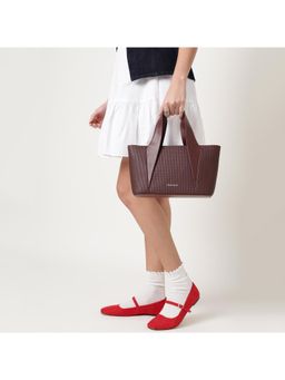 Fastrack - Mocha Plait Satchel Bag With Detachable Strap