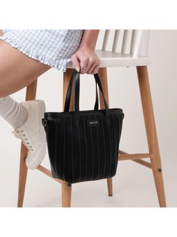 Fastrack - Black Groove Satchel Bag With Detachable Strap