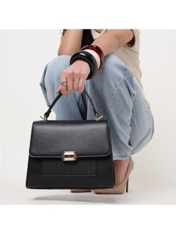 Fastrack - Black Madlock Satchel Bag With Detachable Strap