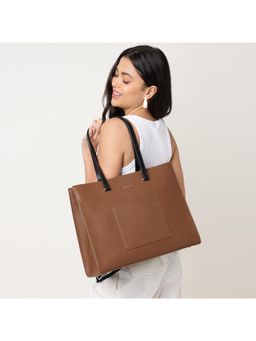 Fastrack - Carryall Brown Laptop Tote Bag With Detachable Strap