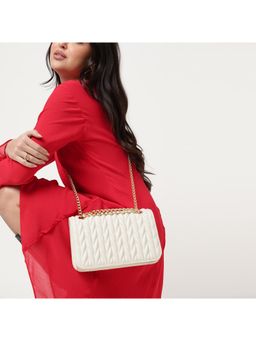 Fastrack - Quilt Grid White Sling Bag