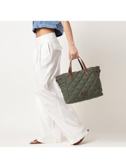 Fastrack - Gridline Olive Tote Bag With Detachable Strap