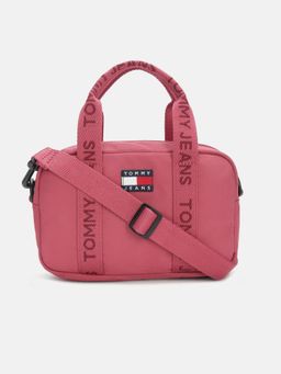 Tommy Hilfiger - Logo Pink Polyester Sling Bag with Detachable Strap