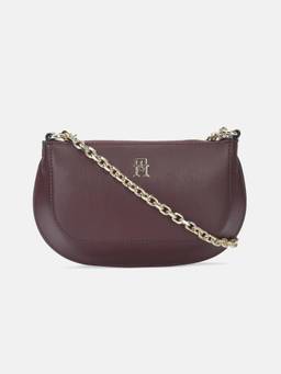 Tommy Hilfiger - Solid Maroon Polyurethane Sling Bag