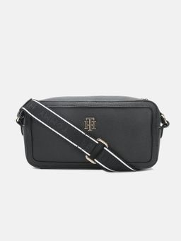 Tommy Hilfiger - Solid Black Polyurethane Sling Bag