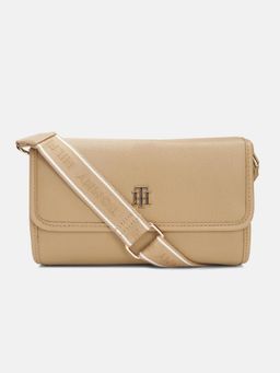 Tommy Hilfiger - Solid Brown Polyurethane Sling Bag