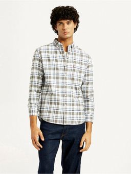 Levi's - Mens Checkered Slim Fit White Casual Shirt