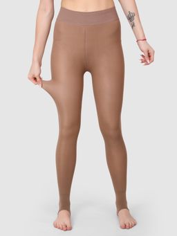 BRACHY - Women Thick Black Warm Fur Thermal Leggings Bottom