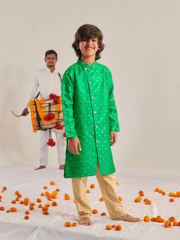 PSPeaches - Boys Regular Beads and Stones Kurta with Pyjamas (Set of 2)
