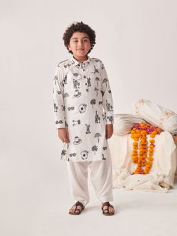 PSPeaches - Boys Printed Regular Kurta with Pajama (Set of 2)