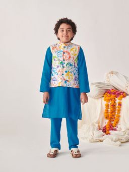 PSPeaches - Boys Regular Kurta with Pyjamas and Jacket (Set of 3)