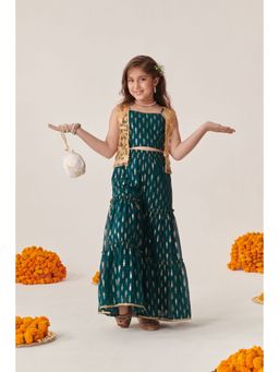 PSPeaches - Girls Regular Top with Sharara and Jacket (Set of 3)